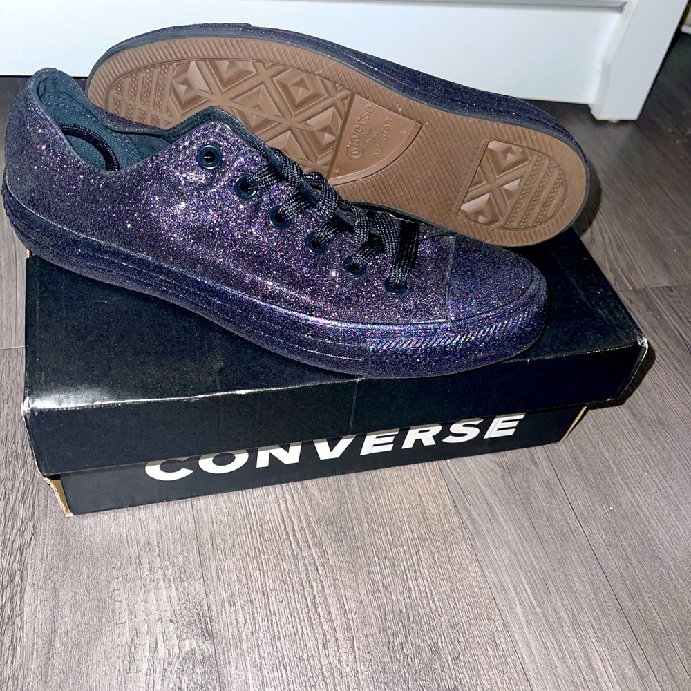 Purple glitter converse